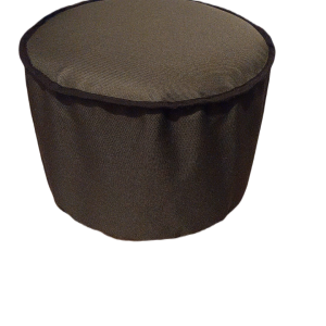 Welurowy pokrowiec na pufę, podnóżek okrągły